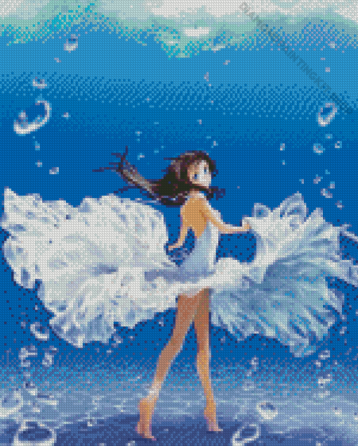 Anime Girl Under Water Diamond Painting