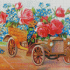 Antique Car with Flowers Diamond Painting