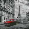 Artistic Paris In Black And White Diamond Painting