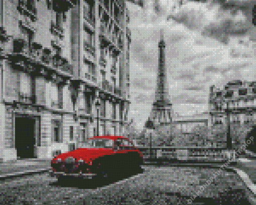 Artistic Paris In Black And White Diamond Painting