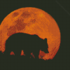 Bear in Moonlight Silhouette Diamond Painting