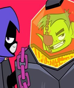 Beast Boy and Raven Diamond Painting