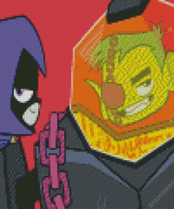 Beast Boy and Raven Diamond Painting