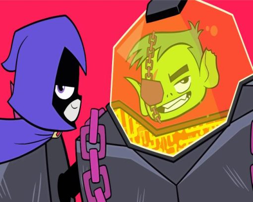 Beast Boy and Raven Diamond Painting