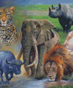 Big Five Animals Diamond Painting