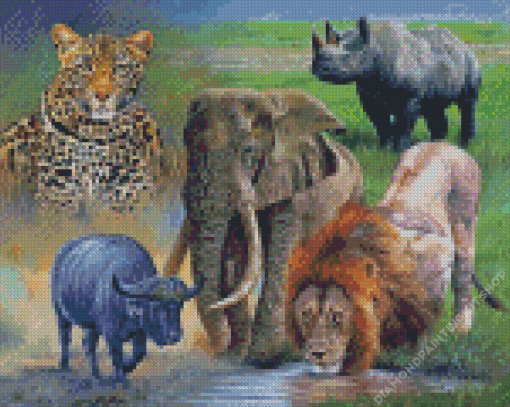 Big Five Animals Diamond Painting