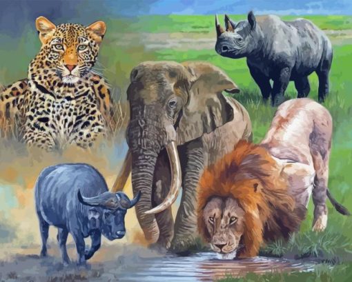 Big Five Animals Diamond Painting