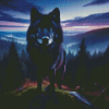 Black Wolf Diamond Painting