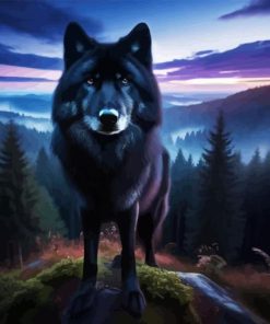 Black Wolf Diamond Painting