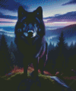 Black Wolf Diamond Painting