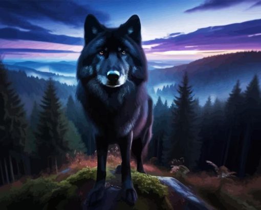 Black Wolf Diamond Painting