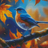 Blue Bird In Autumn Diamond Painting