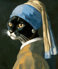 Cat With A Pearl Earring Diamond Painting