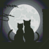 Cats Love with Moon Diamond Painting