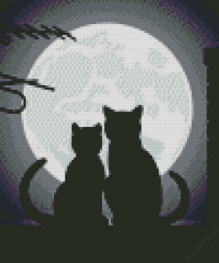 Cats Love with Moon Diamond Painting