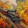 Classic Train Fall Forest Diamond Painting