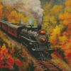 Classic Train Fall Forest Diamond Painting