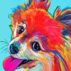 Colorful Papillon Dog Diamond Painting