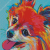 Colorful Papillon Dog Diamond Painting