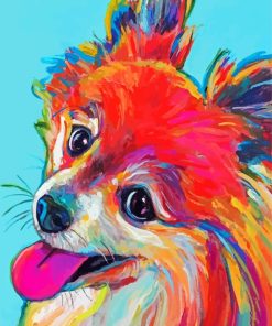 Colorful Papillon Dog Diamond Painting