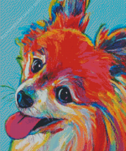 Colorful Papillon Dog Diamond Painting