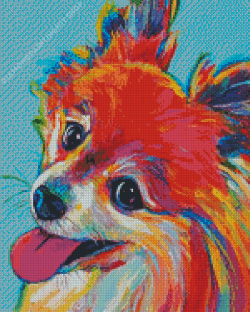 Colorful Papillon Dog Diamond Painting