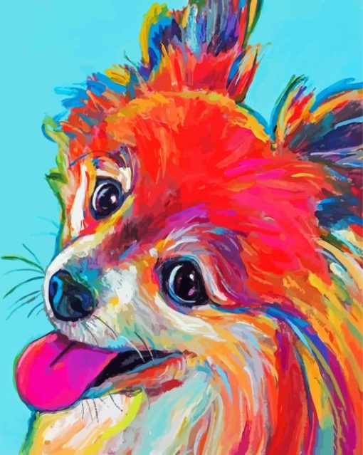 Colorful Papillon Dog Diamond Painting