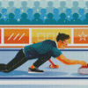 Curling Player Art Diamond Painting