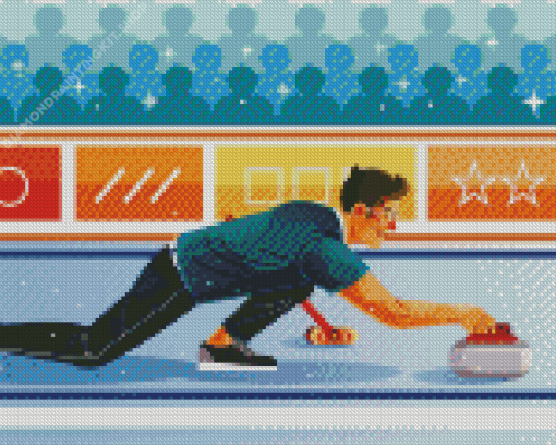 Curling Player Art Diamond Painting