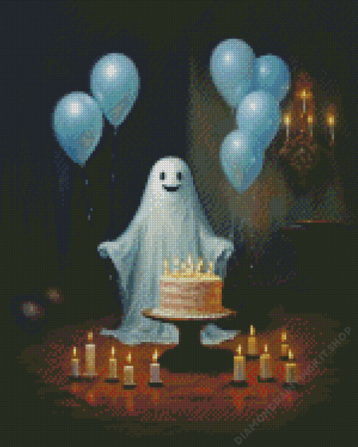 Cute Ghost Birthday Diamond Painting