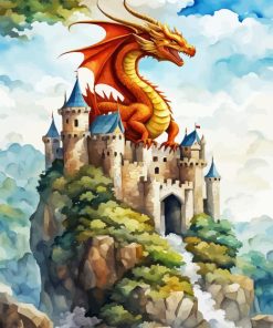 Dragon and Castle Diamond Painting