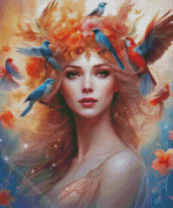 Floral Head Girl Diamond Painting