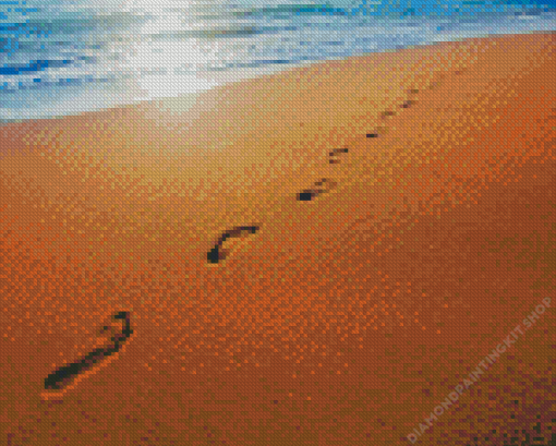 Footprints in Sand Diamond Painting