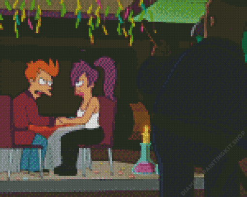 Fry and Leela Diamond Painting