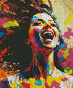 Girl Face Colorful Diamond Painting