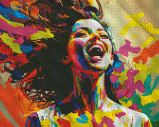 Girl Face Colorful Diamond Painting