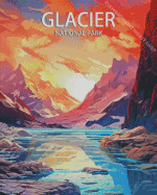 Glacier Park Poster Diamond Painting