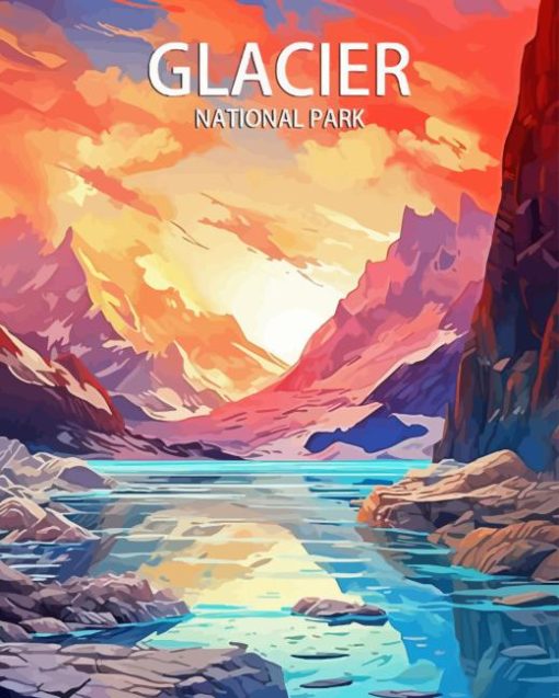 Glacier Park Poster Diamond Painting