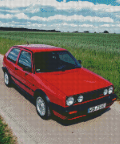 Red Golf Gti Mk2 Diamond Painting