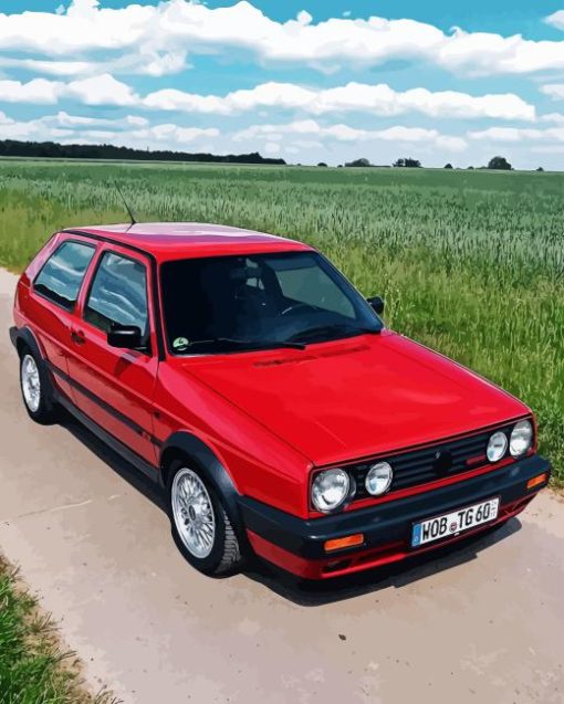 Red Golf Gti Mk2 Diamond Painting