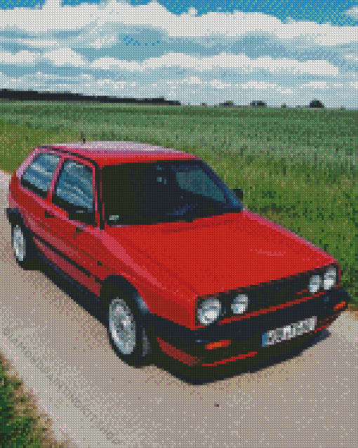 Red Golf Gti Mk2 Diamond Painting