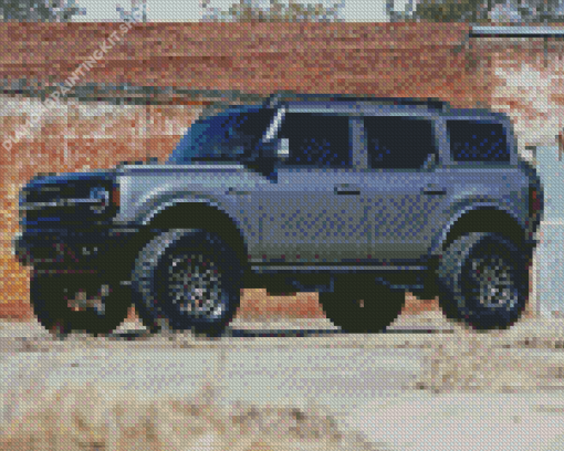 Grey Ford Bronco Diamond Painting