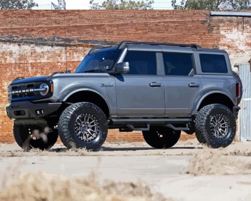 Grey Ford Bronco Diamond Painting