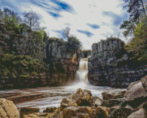 High Force Waterfall Diamond Painting