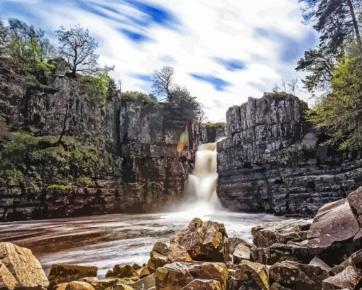 High Force Waterfall Diamond Painting