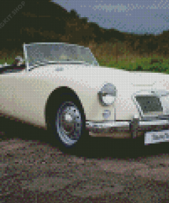 White Mga Sport Car Diamond Painting