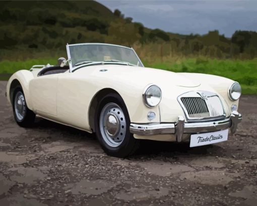 White Mga Sport Car Diamond Painting