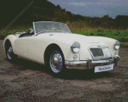 White Mga Sport Car Diamond Painting