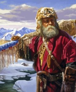 Mountain Man Fishing Diamond Painting