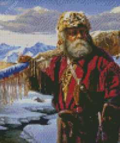 Mountain Man Fishing Diamond Painting